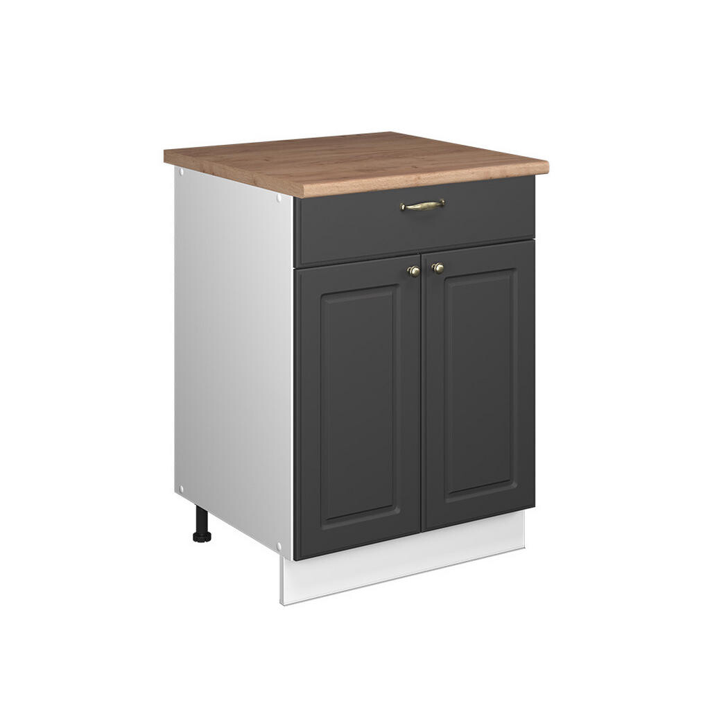 Vicco SPODNÍ SKŘÍŇKA PRO DŘEZ/VARNOU DESKU Fame-Line, Anthrazit-Gold Landhaus/Bílá, 60 cm se zásuvkou, PD Dub