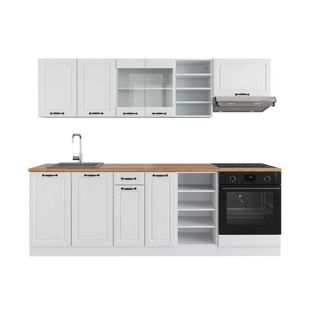 Vicco KUCHYŇSKÝ KOUT R-Line Bílý venkovský dům/bílá 240 cm , PD Dub