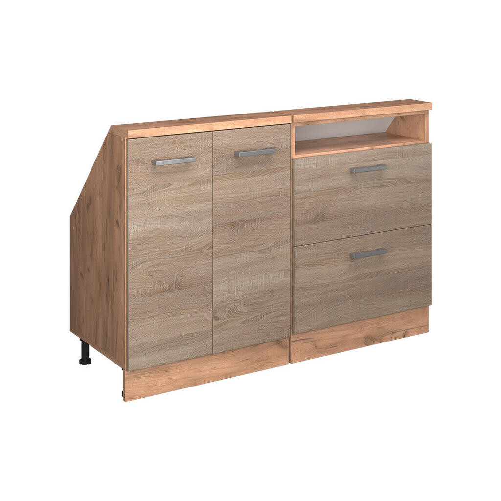 Vicco KUCHYŇSKÁ SKŘÍŇKA POD ŠIKMOU STŘECHU R-Line Sonoma 120 cm Sada 2 kusů