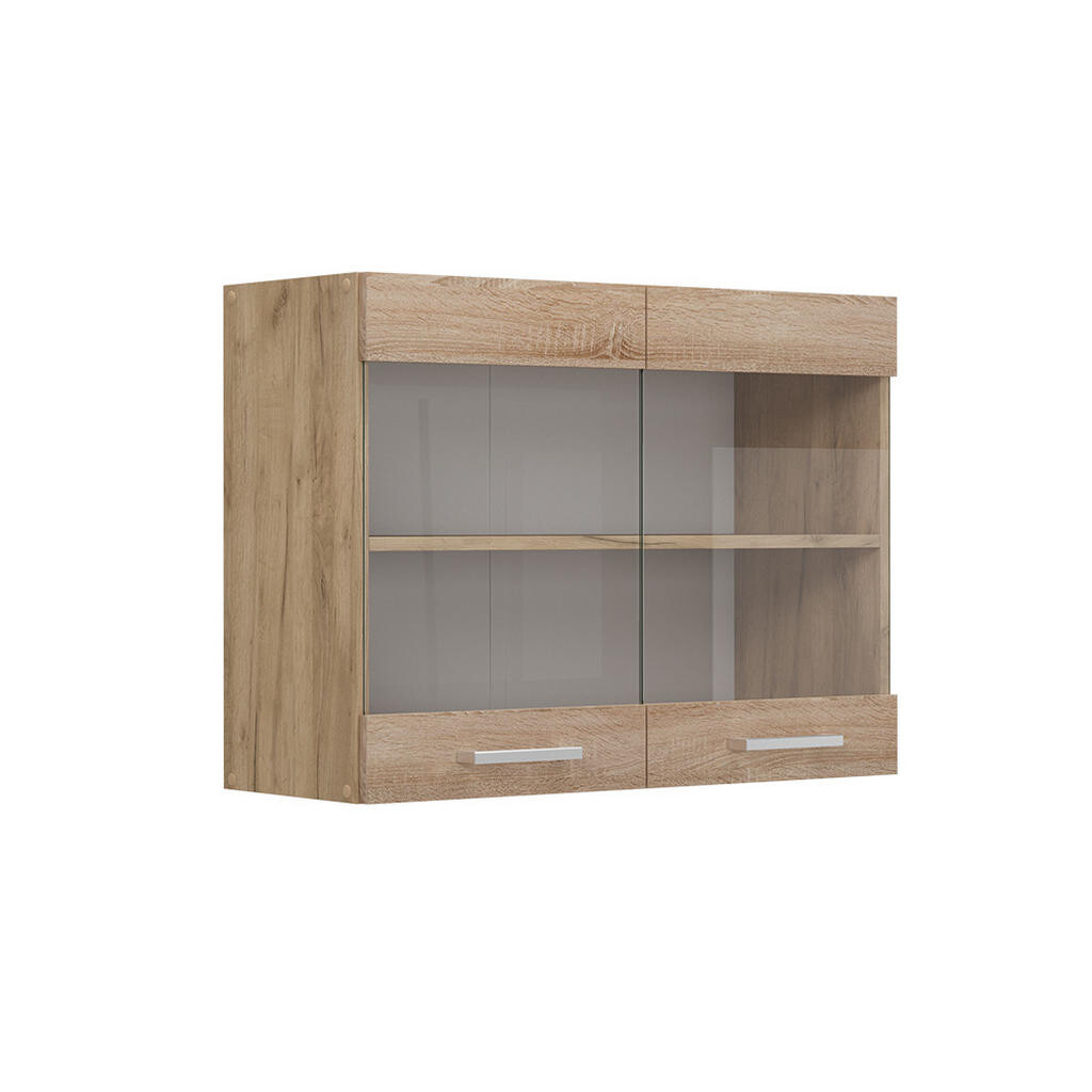 Vicco SKLENĚNÁ KUCHYŇSKÁ SKŘÍŇKA R-Line Sonoma 80 cm