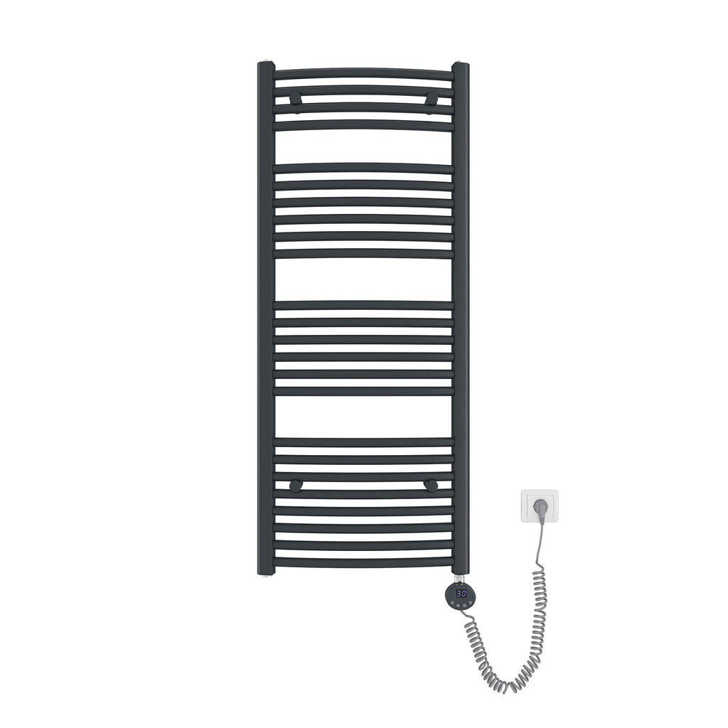 EMKE RADIÁTOR Elektrický zakřivený na ručníky, antracit, 120/50 cm