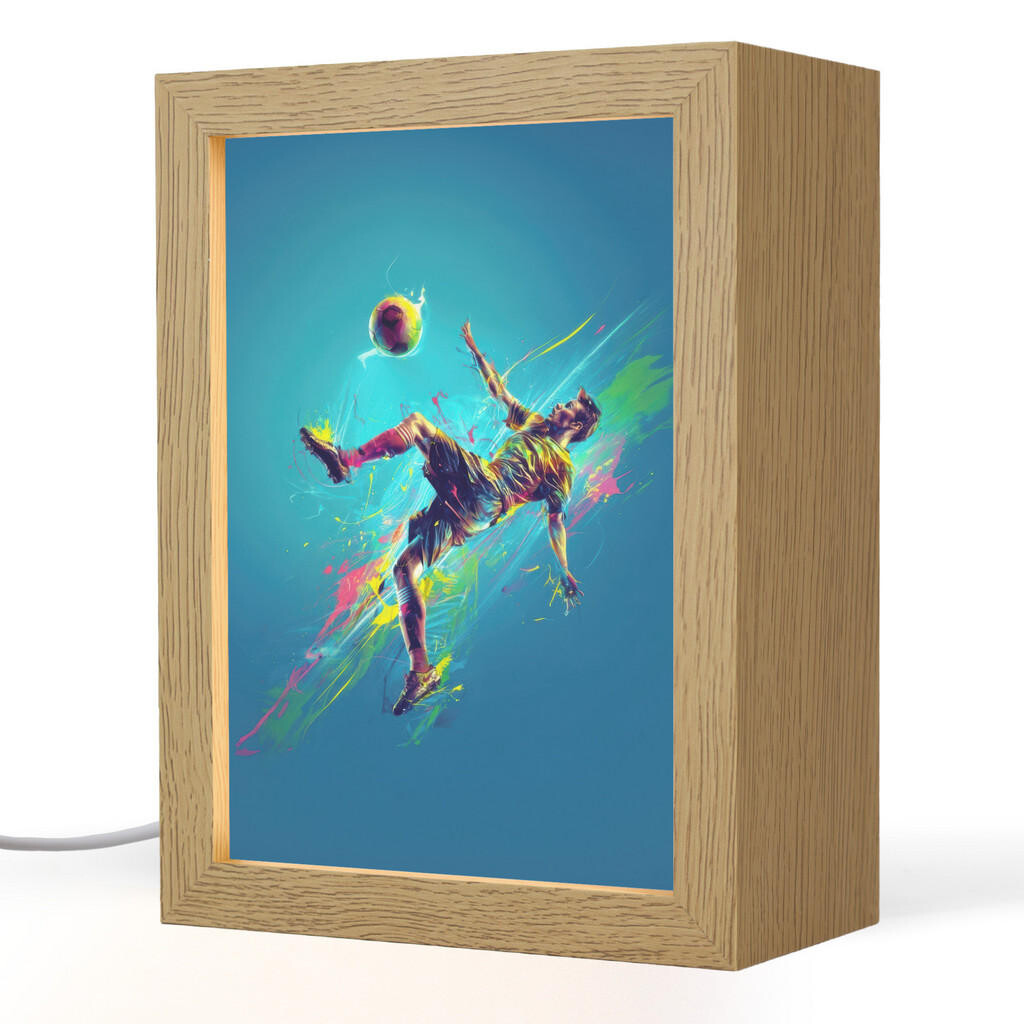OnlyWow NOČNÍ LAMPIČKA Fotbalista - Stříkající barva - Barevné - Míč 15x20 cm