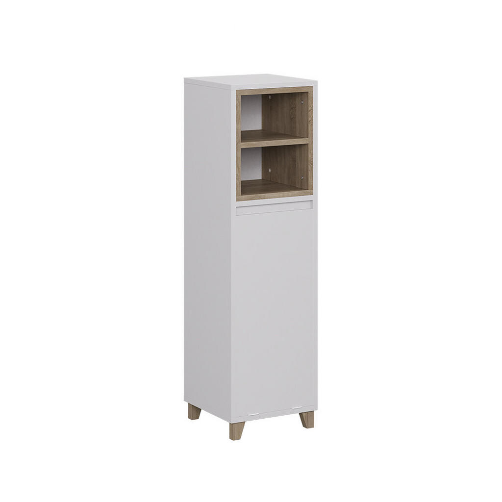Vicco STŘEDNÍ SKŘÍŇKA Elnor Bílá/dub 30 x 105 cm s výklopným košem na prádlo