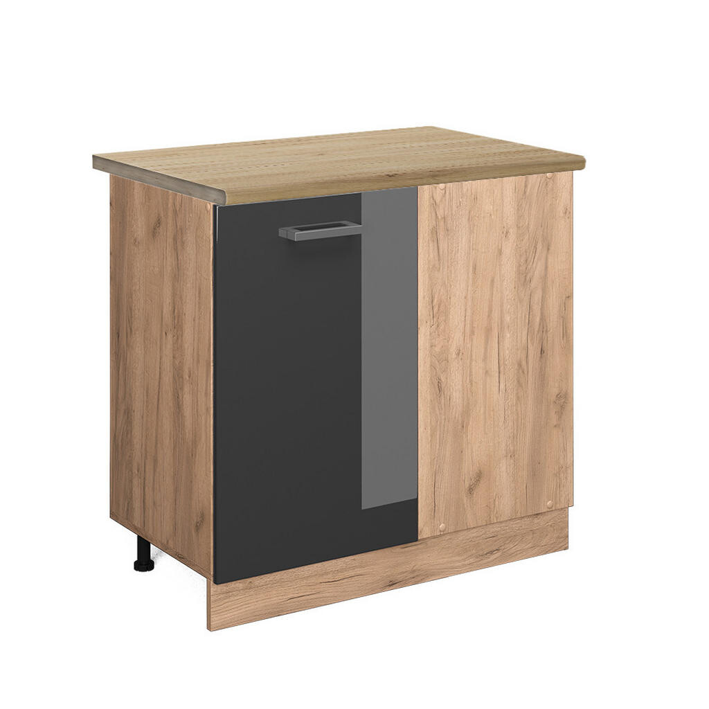 Vicco ROHOVÁ SKŘÍŇKA R-Line Antracitový vysoký lesk 86 cm , PD Dub