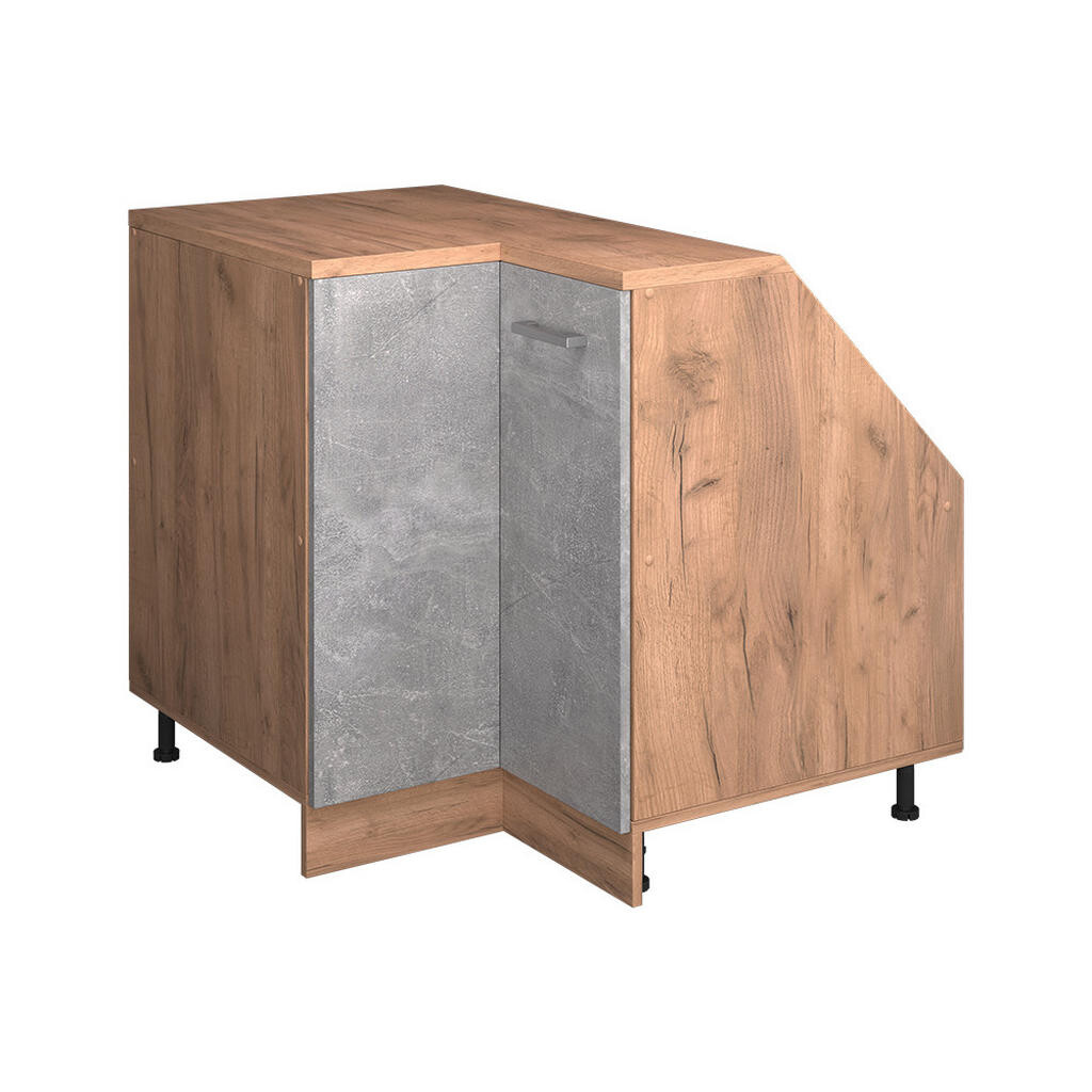 Vicco ROHOVÁ KUCHYŇSKÁ SKŘÍŇKA POD ŠIKMOU STŘECHU R-Line Beton 75.6 cm s 1 dveřmi, korpus skříně hloubka 60 cm
