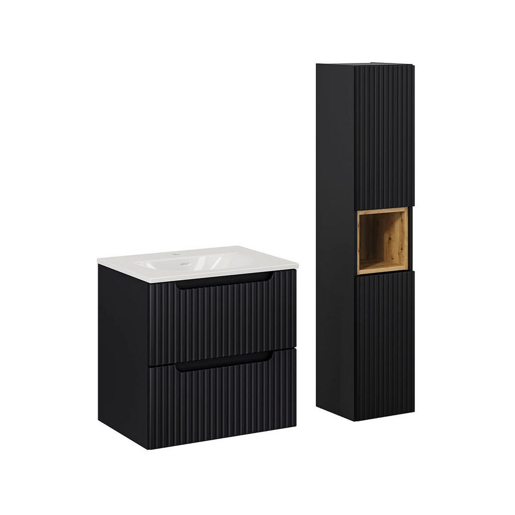 Petits-meubles KOUPELNOVÝ NÁBYTEK 60cm Riva 2er-Set Černá