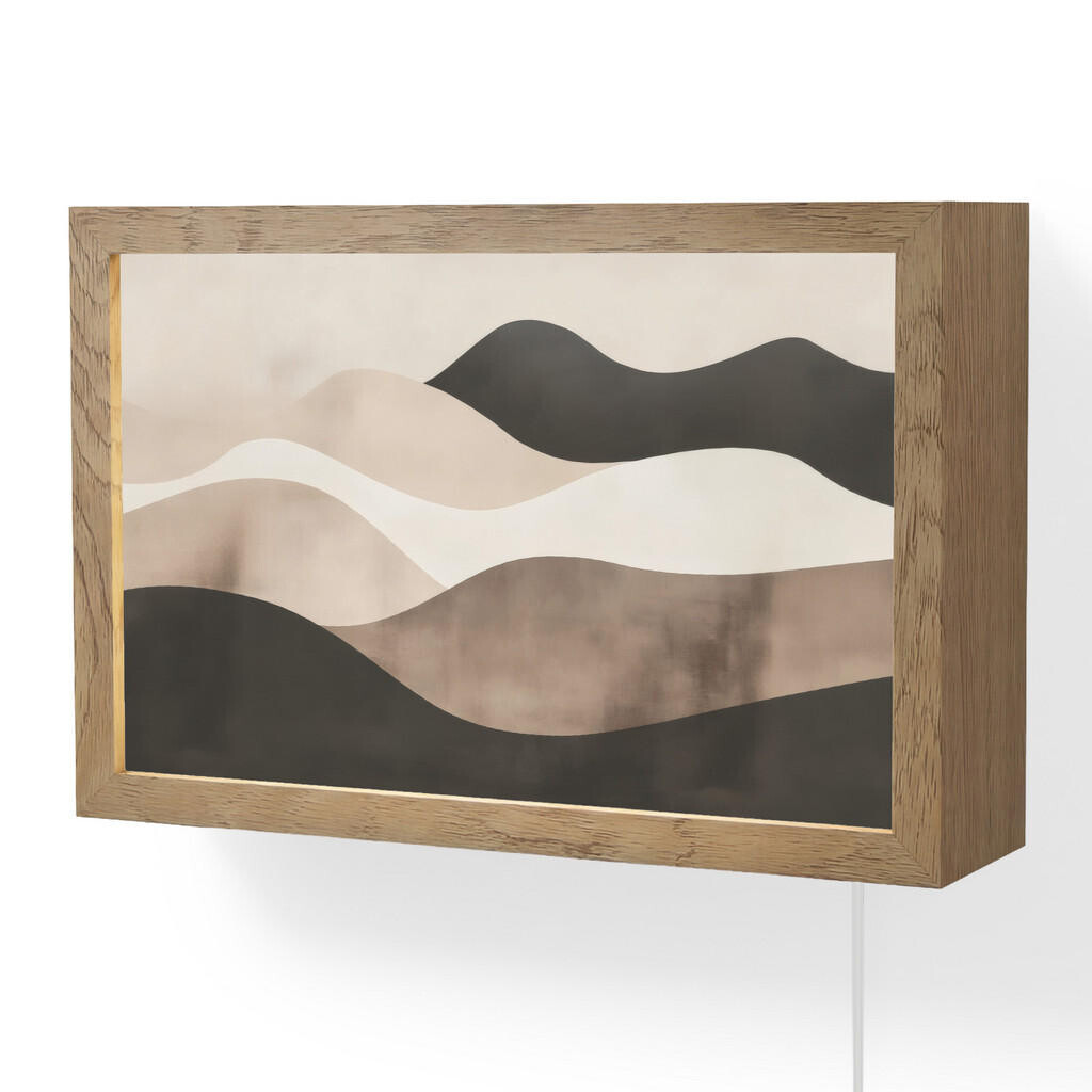 OnlyWow NÁSTĚNNÁ LAMPA Abstraktní - Krajina - Vlny - Krémová barva 30x20 cm