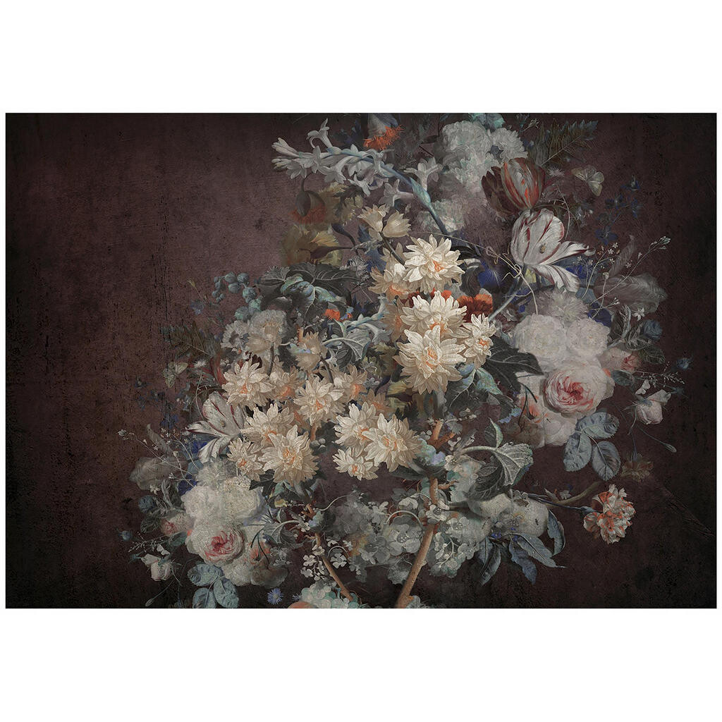 Wallarena FOTOTAPETA květiny retro šedá 368x254 cm