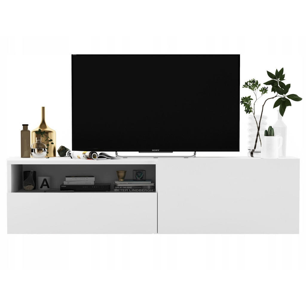 Meble Lindner TV stolek Enjoy Bílá mat 120 cm se zásuvkou