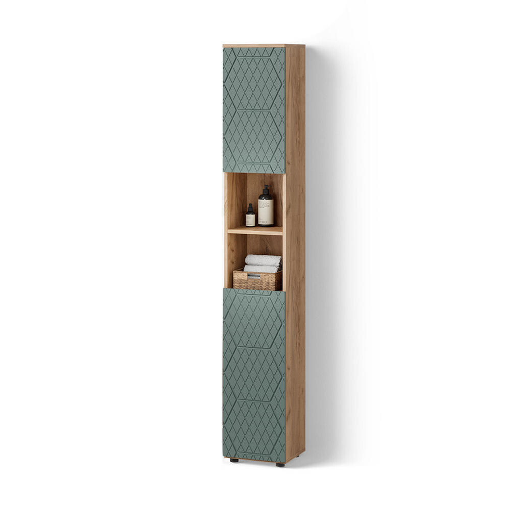 Livinity® KOUPELNOVÁ SKŘÍŇKA Ronco Zelený/zlatý dub 30 x 192 cm