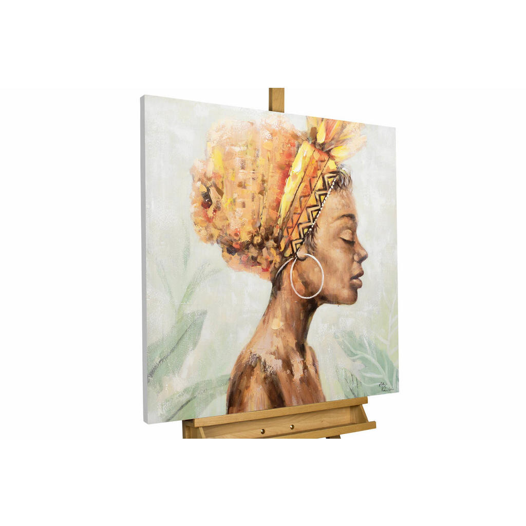 KUNSTLOFT RUČNĚ MALOVANÝ AKRYLOVÝ OBRAZ ZELENÝ/HNĚDÝ, 80/80 CM