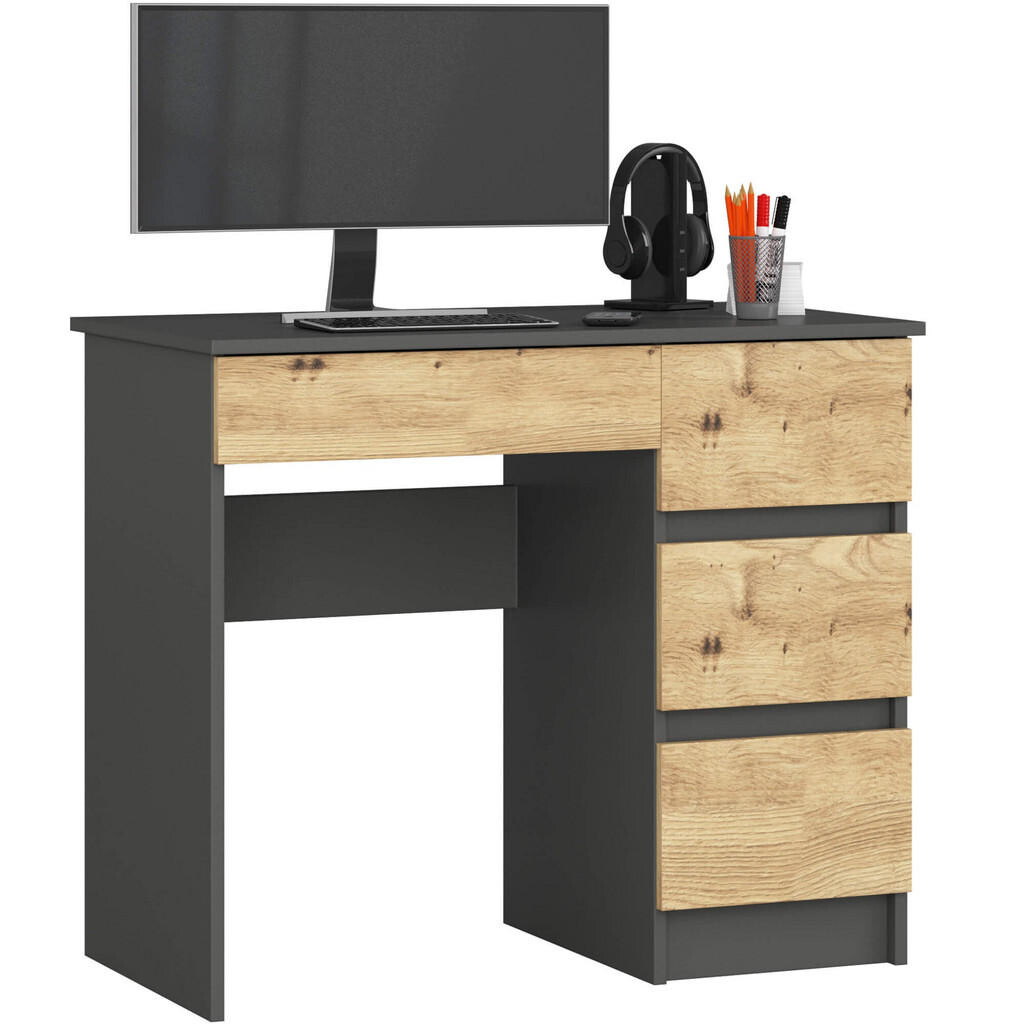 RAUMHIRSCH FURNITURE PSACÍ STŮL Grafitově šedá, dub Artisan 77/90/50