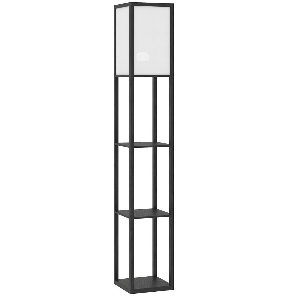 HOMCOM STOJACÍ lampa z MDF, černá a bílá
