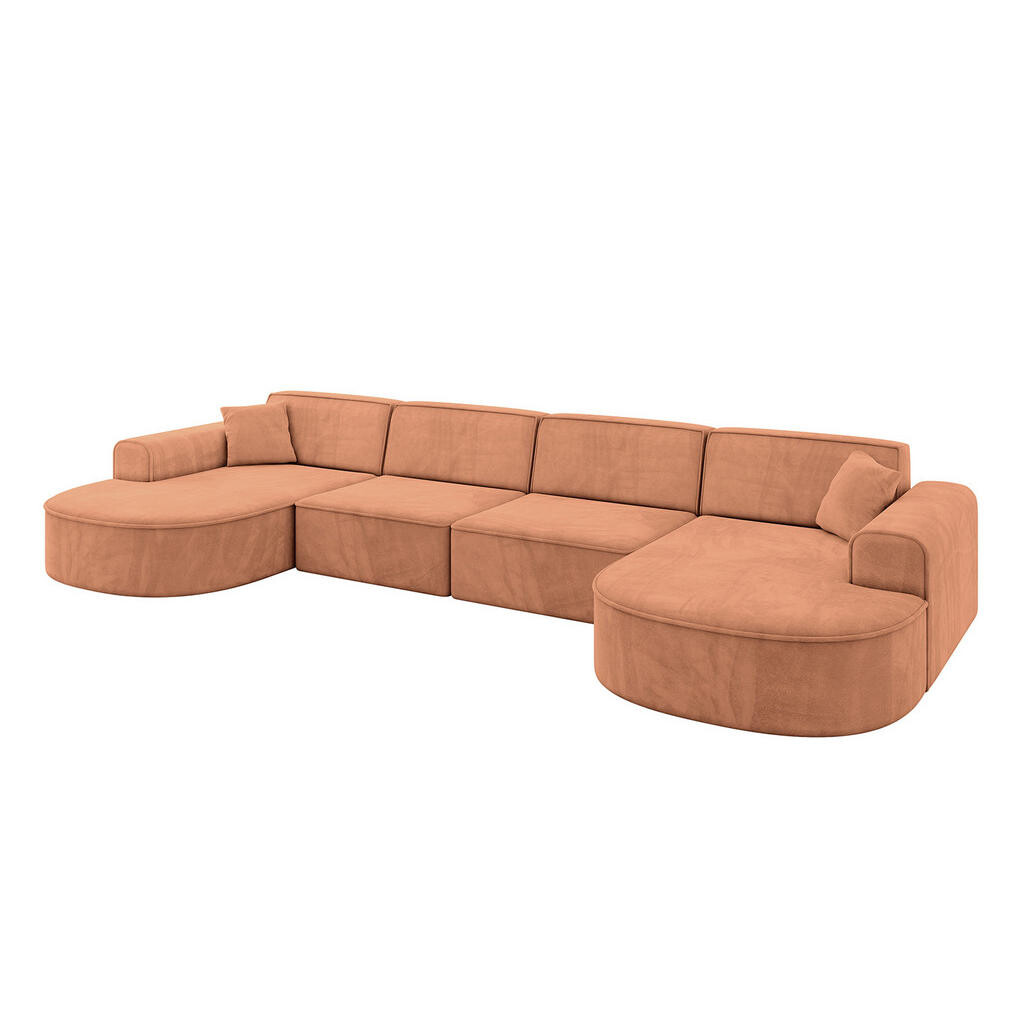 ALTDECOR SEDACÍ SOUPRAVA MARI-U2 – 388 x 171 x 79 cm, oranžový velur