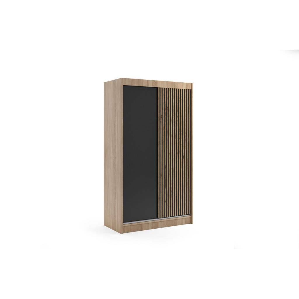 ALTDECOR ŠATNÍ SKŘÍŇ VILAN s lamelami/LED – 120 cm – Sonoma dub | dub wotan