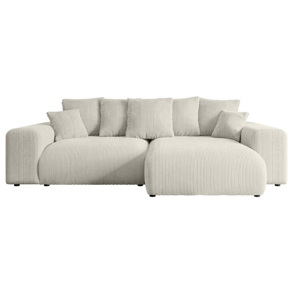 ALTDECOR ROHOVÁ SEDACÍ SOUPRAVA s otomanem vpravo ESKAR-L 266x176x72 krémová manšestr