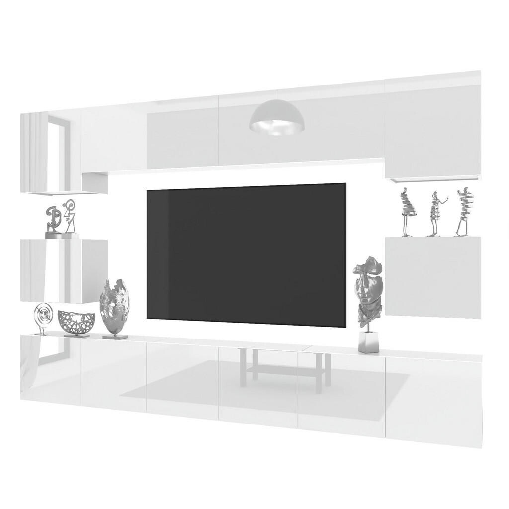 B BELINI GROUP OBÝVACÍ STĚNA Milano 3, Bílá lesklá, 300 cm, Bezúchytková