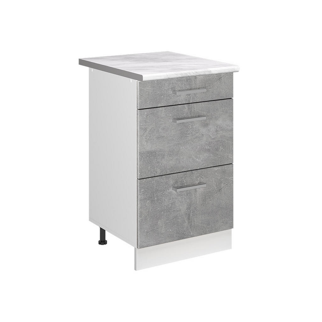 Vicco SPODNÍ SKŘÍŇKA KUCHYŇSKÉ LINKY R-Line, Beton/Bílá, 50 cm pracovná doska Mramor