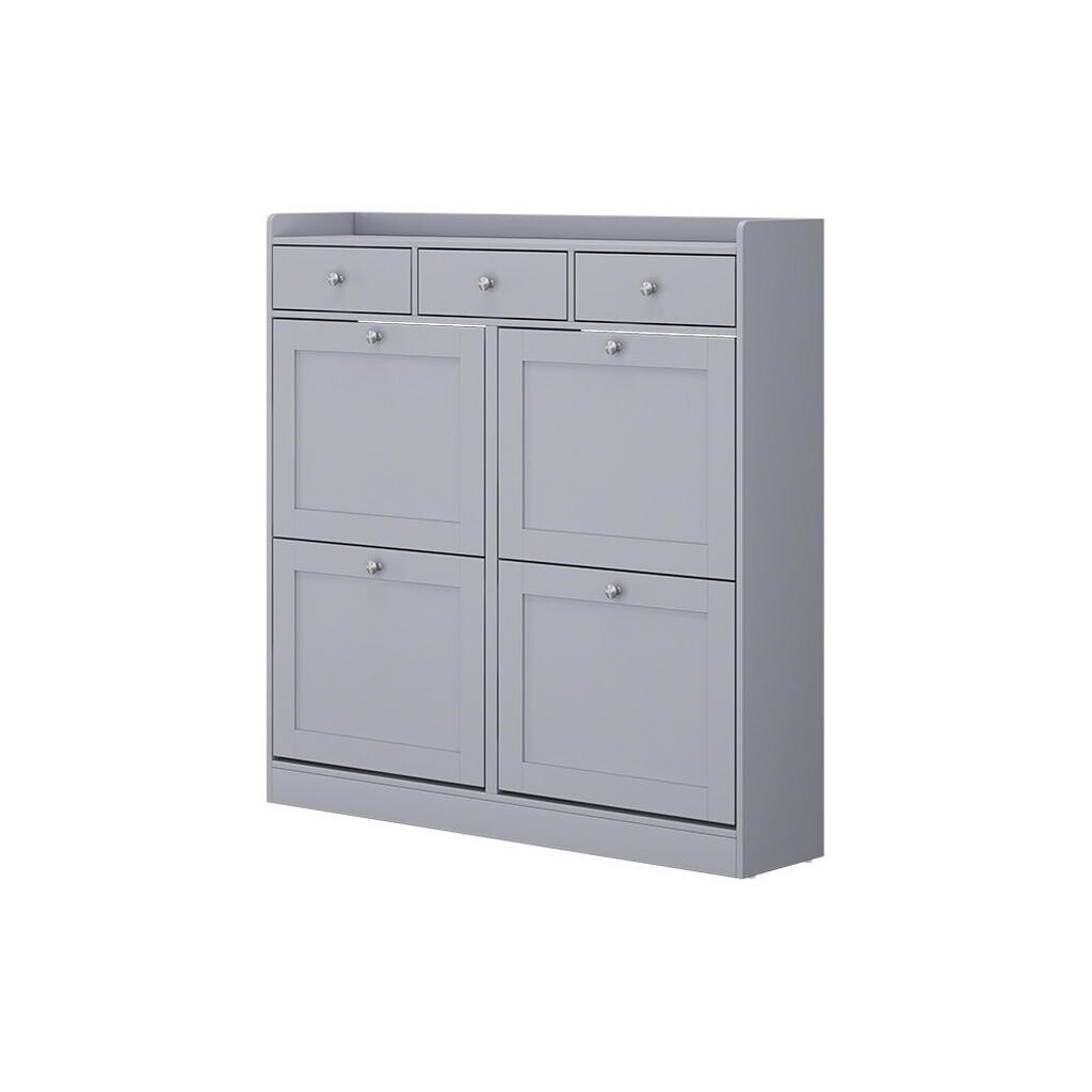 Vicco BOTNÍK NA BOTY Vitto Šedá 100 x 99.5 cm se 3 zásuvkami a 4 skládacími přihrádkami