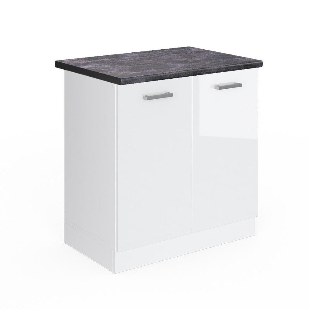 Vicco SKŘÍŇKA POD DŘEZ R-Line Bílá vysoký lesk 80 cm , PD Antracit
