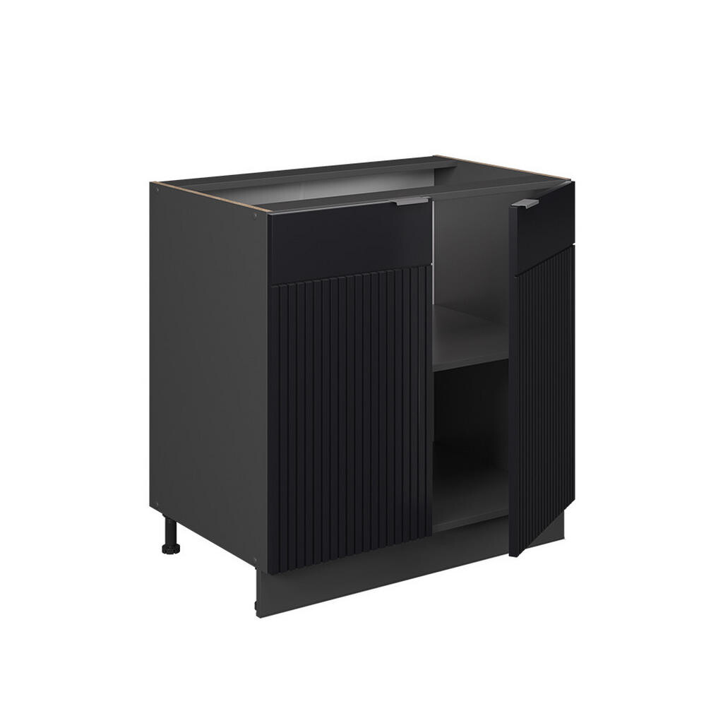 Vicco SPODNÍ SKŘÍŇKA KUCHYŇSKÉ LINKY Fame-Line, Černý pruhovaný/Antracit, 80 cm pracovná doska Dub Goldkraft
