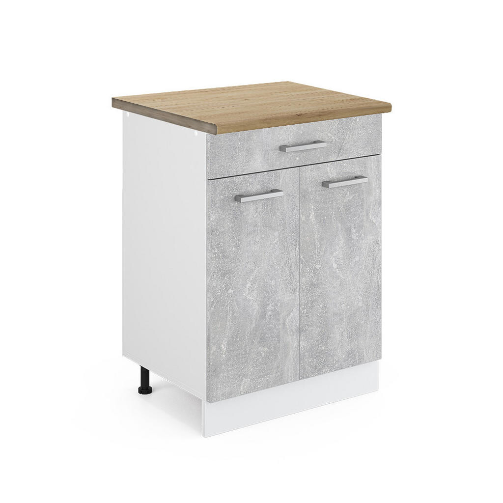 Vicco SPODNÍ SKŘÍŇKA KUCHYŇSKÉ LINKY R-Line Beton 60 cm se zásuvkou, PD Dub