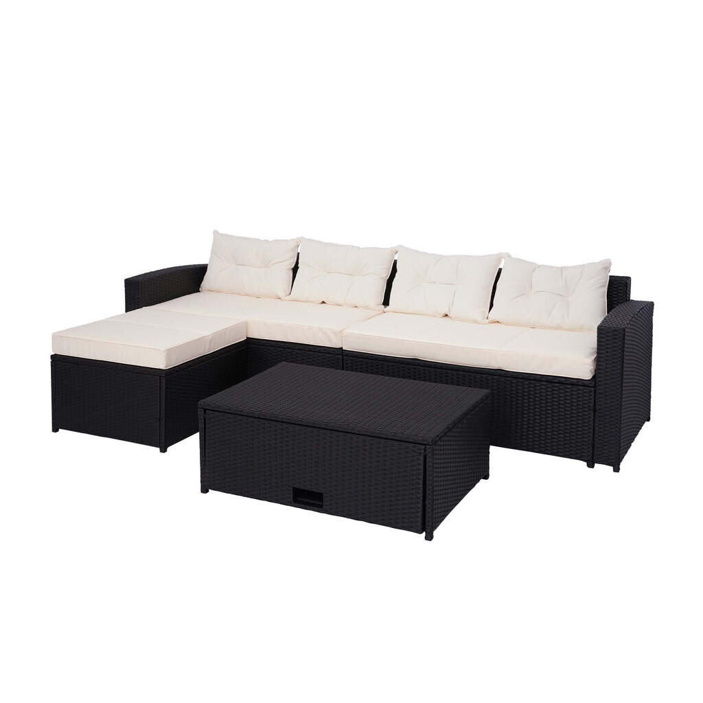 MCW POLY-RATTAN SADA Černá, béžová