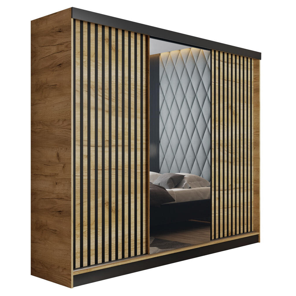 Kier Furniture POSUVNÁ ŠATNÍ SKŘÍŇ MALANI - Dub Craft 200x205x59cm