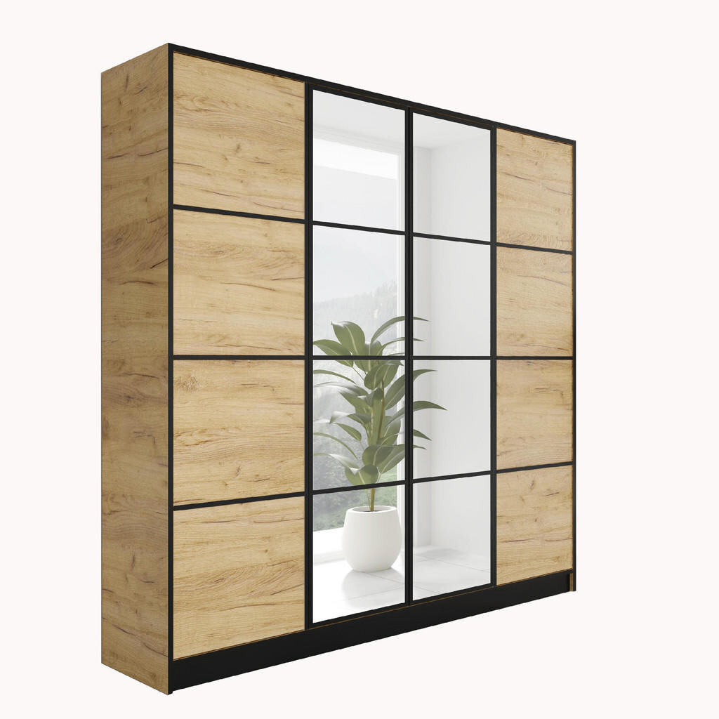 Kier Furniture ŠATNÍ SKŘÍŇ EDEN 4D v2 - 206,4x205x39 cm - Dub Craft