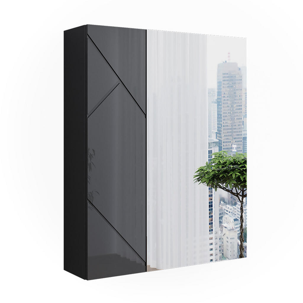 Vicco KOUPELNOVÁ ZRCADLOVÁ SKŘÍŇKA Irma Antracit vysoký lesk/antracit 60 x 75 cm