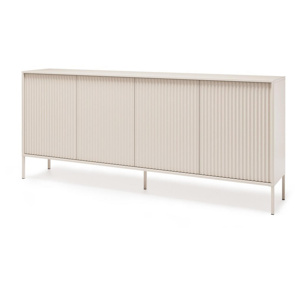 Beautysofa KOMODA Noto se 4 dvířky a drážkovanými čely, 200 cm