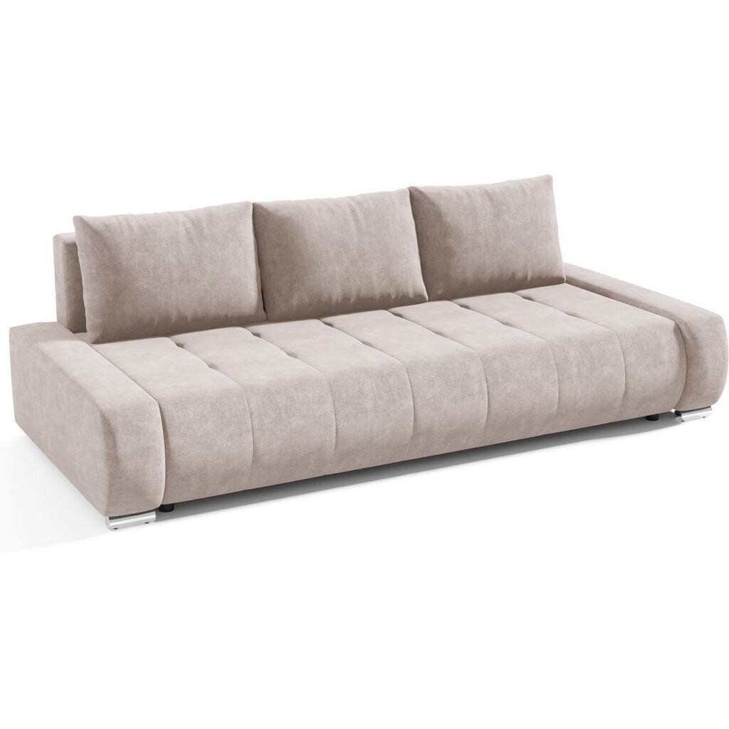 Beautysofa ROZKLÁDACÍ pohovka Draco 3místná, s úložným prostorem, béžová