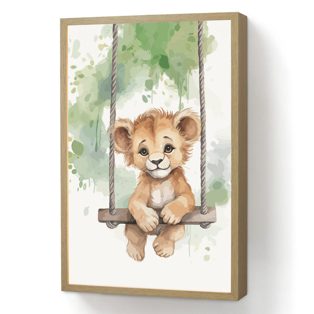 OnlyWow DOBÍJECÍ NOČNÍ LAMPIČKA Lev - Zvíře - Děti - Džungle 40x60 cm