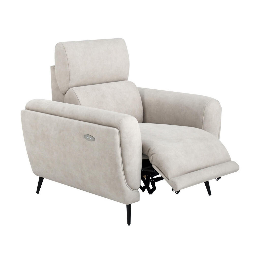 Beautysofa RELAXAČNÍ KŘESLO Comfort s elektrickým polohováním a nastavitelnou opěrkou hlavy, béžová
