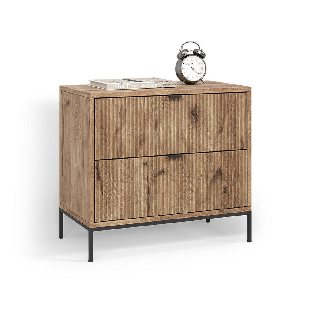 Livinity® NOČNÍ STOLEK Aterno Dub Viking se 2 zásuvkami