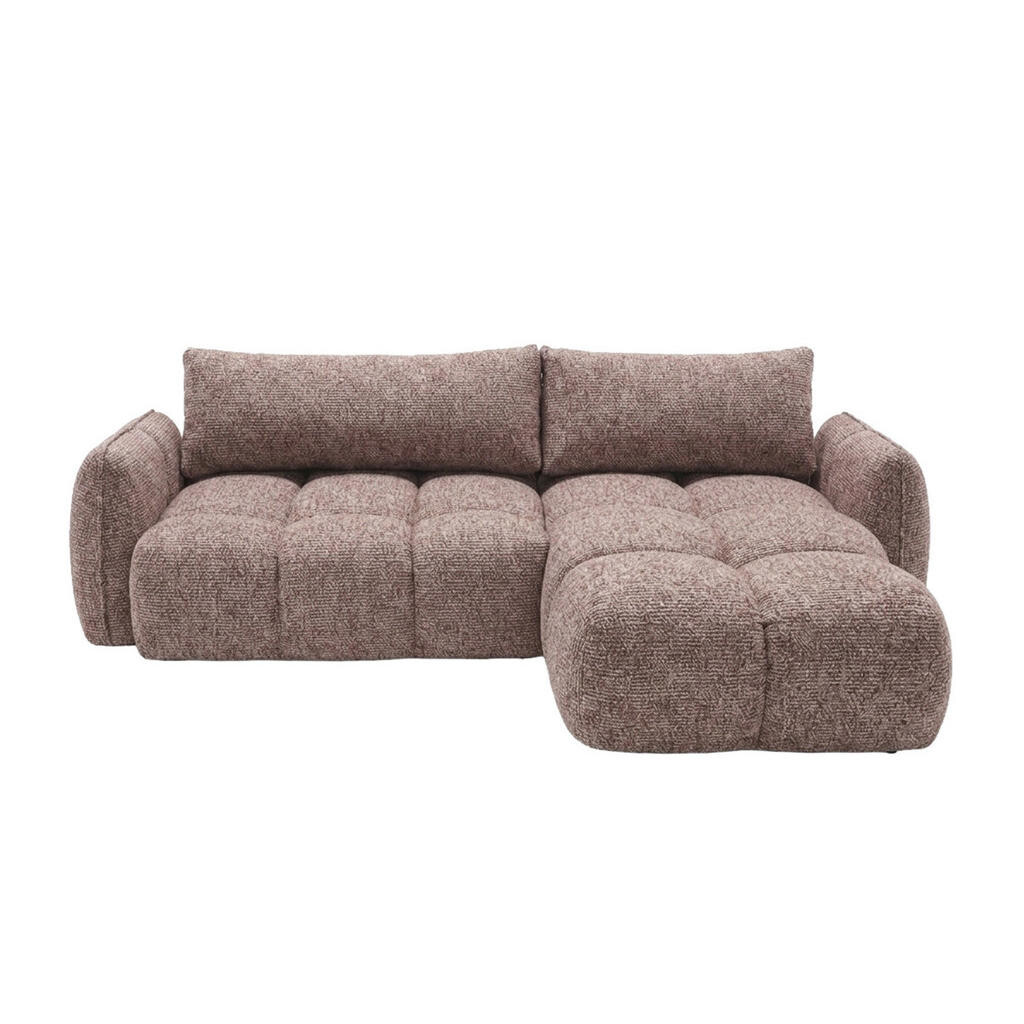 Kaiser Möbel ROHOVÁ SEDAČKA ve tvaru L s funkcí spaní, žinylková tkanina Puente, Purpurová, Pravá strana, BELVEDER L