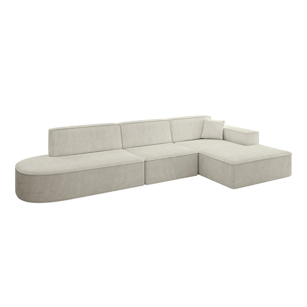 ALTDECOR ROHOVÁ SEDACÍ SOUPRAVA s otomanem vpravo IREA-L2-v4 – 327 x 165 x 77 cm, krémová