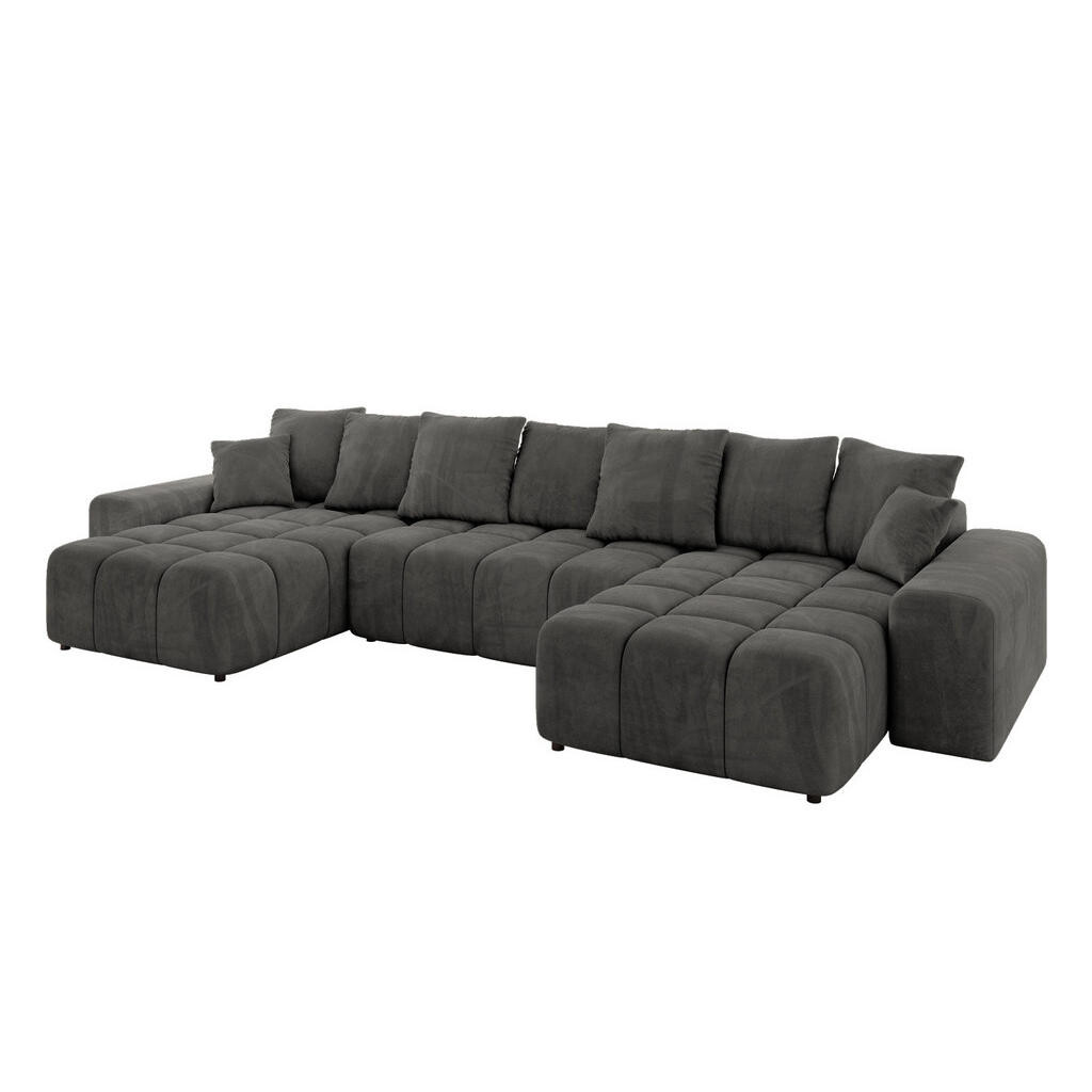 ALTDECOR SEDACÍ SOUPRAVA ENIL-U 401x189x68 tmavě šedý velur