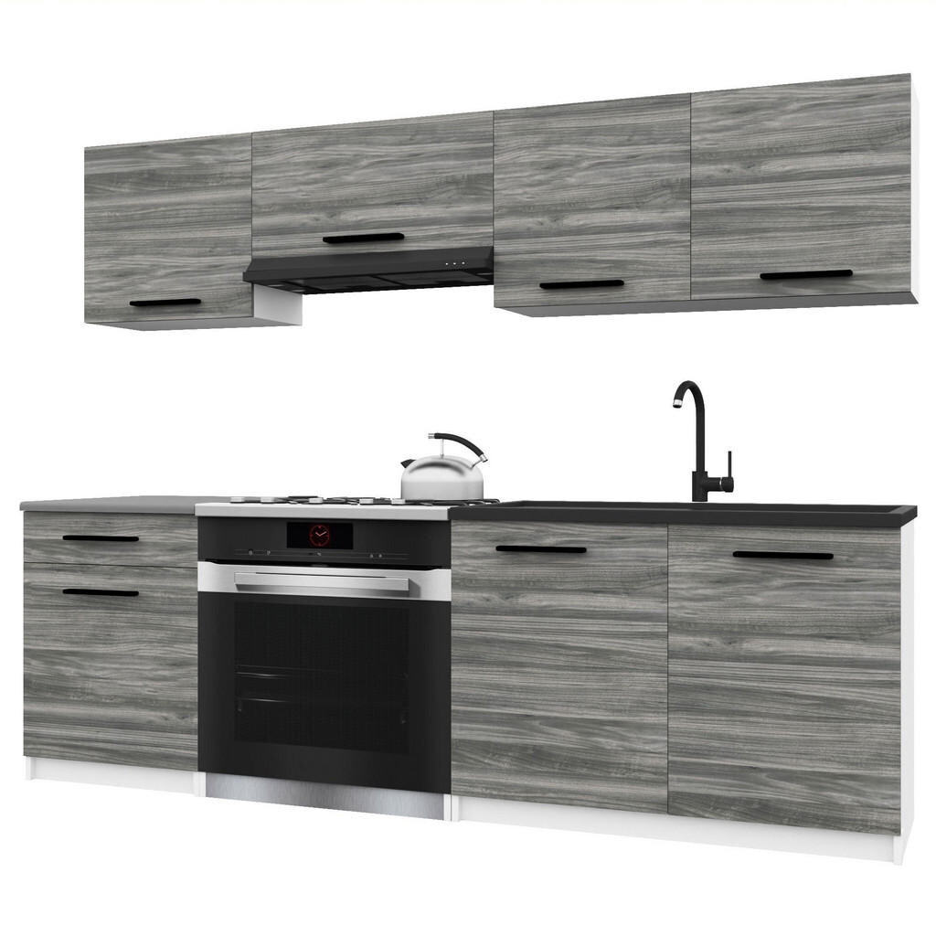 B BELINI GROUP KUCHYŇSKÁ LINKA Italia 1 180 cm, s pracovními deskami, Šedá Glamour