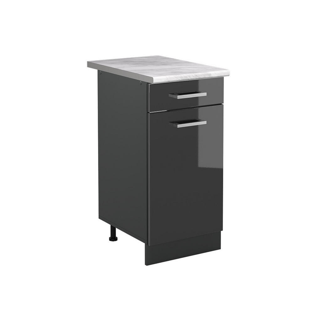 Vicco SPODNÍ SKŘÍŇKA KUCHYŇSKÉ LINKY R-Line, Antracitový vysoký lesk/Antracit, 40 cm pracovná doska Mramor