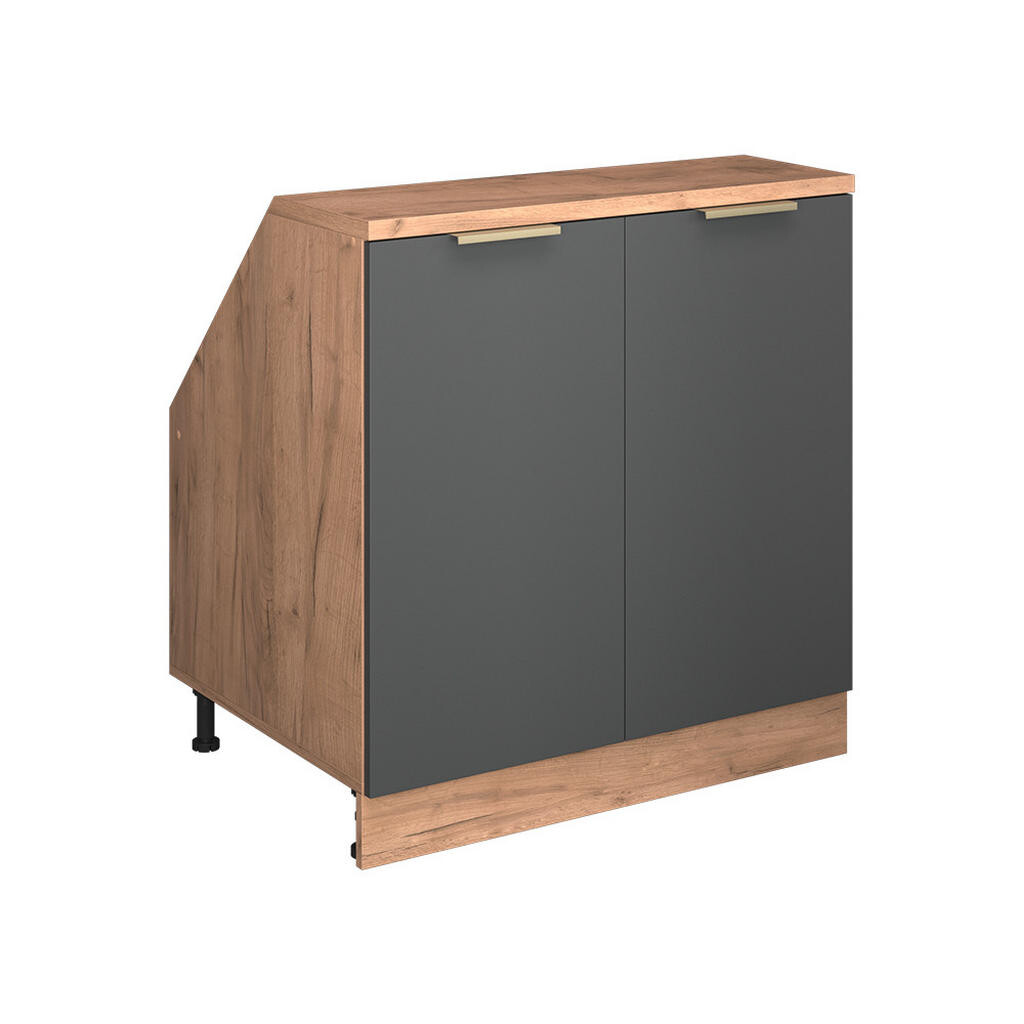 Vicco ŠIKMÁ SKŘÍŇ Rion Antracitově zlatý 80 x 81.6 cm se 2 dveřmi, korpus skříně hloubka 60 cm