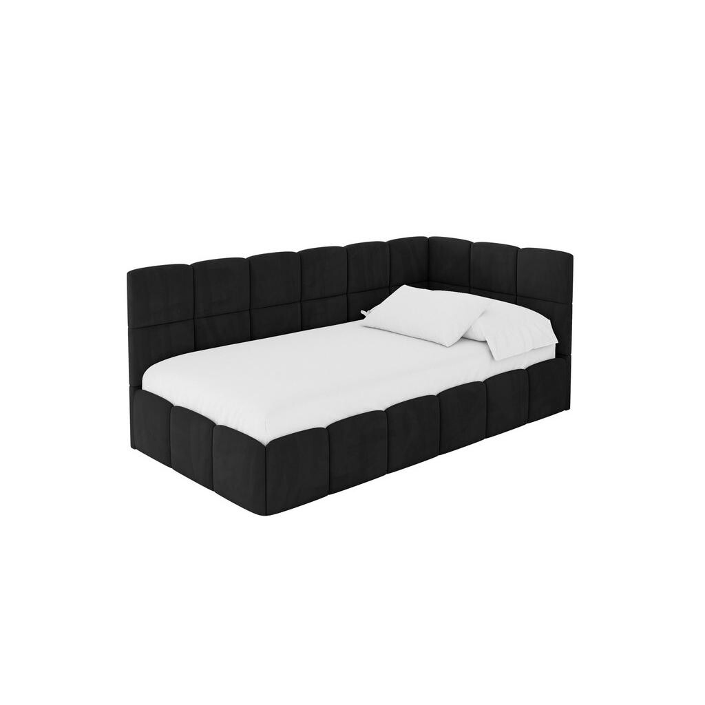 ALTDECOR JEDNOLŮŽKOVÁ POSTEL pro mládež s úložným prostorem vlevo, s matrací - LIVY 80x200 černá