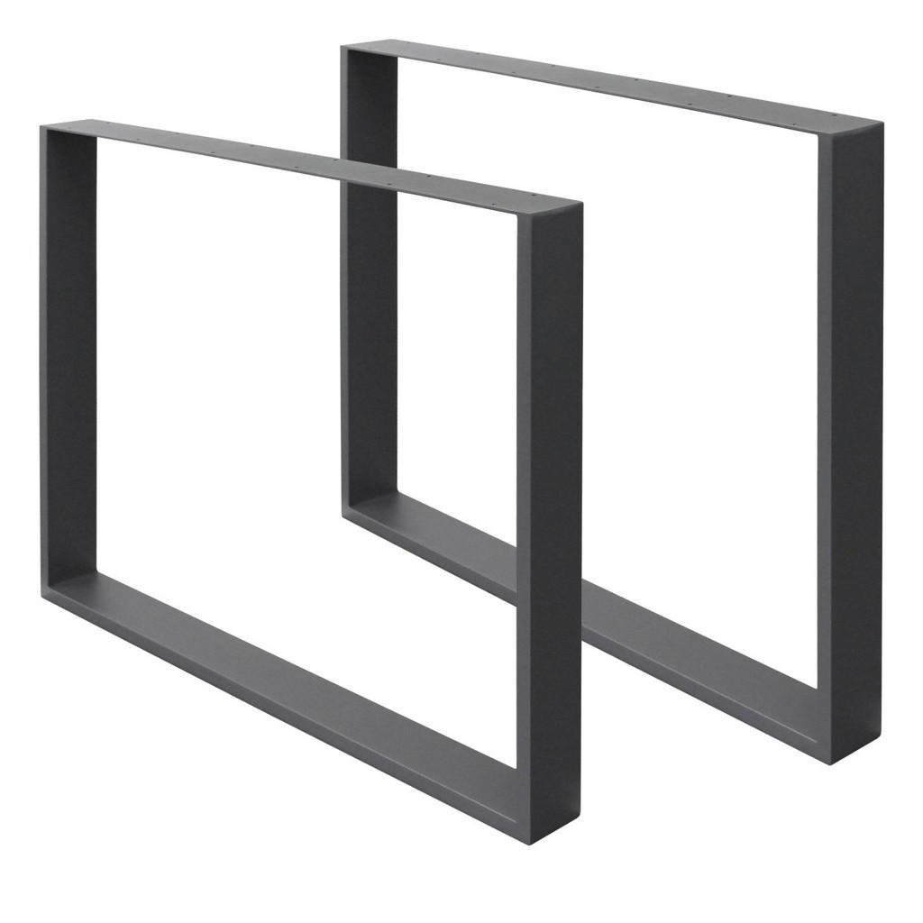 ECD-Germany NOHY STOLU, sada 2 ks, 80 x 72 cm, antracit