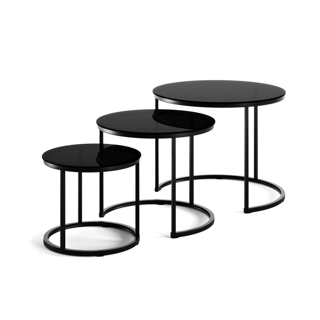 Vicco STOLEČEK KÁVOVÝ STOLÍK Montreal Sklo 55 x 55 cm 3 díly