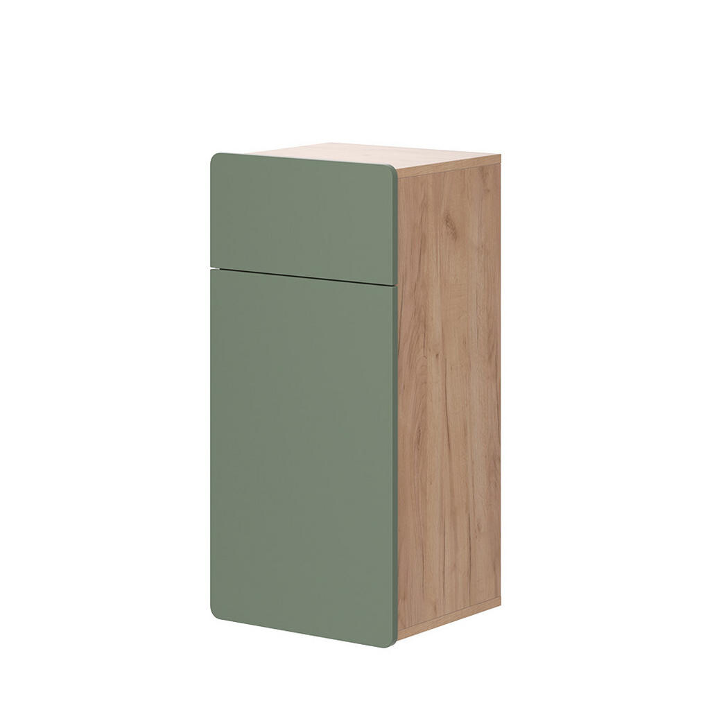 Vicco STŘEDNÍ SKŘÍŇKA Izan Zelený/zlatý dub 36.6 x 76.6 cm se zásuvkou a dvířky