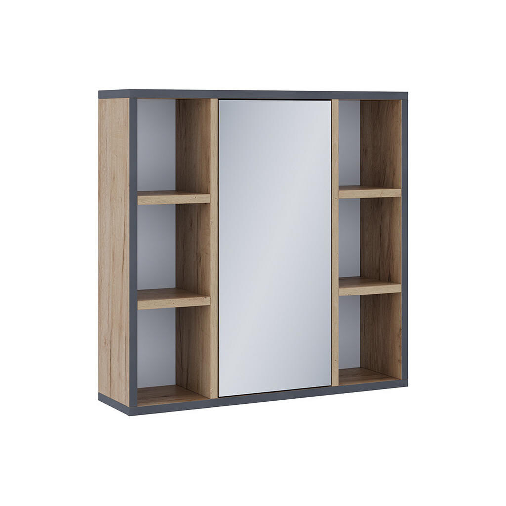 Vicco KOUPELNOVÁ ZRCADLOVÁ SKŘÍŇKA Stephan Zlatý mocný dub 60 x 59.2 cm S policemi a zrcadlovými dveřmi