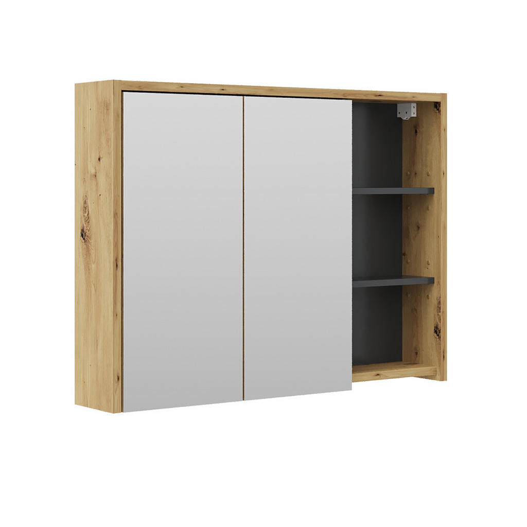Vicco KOUPELNOVÁ ZRCADLOVÁ SKŘÍŇKA Viola Dub/antracit 100 x 75 cm