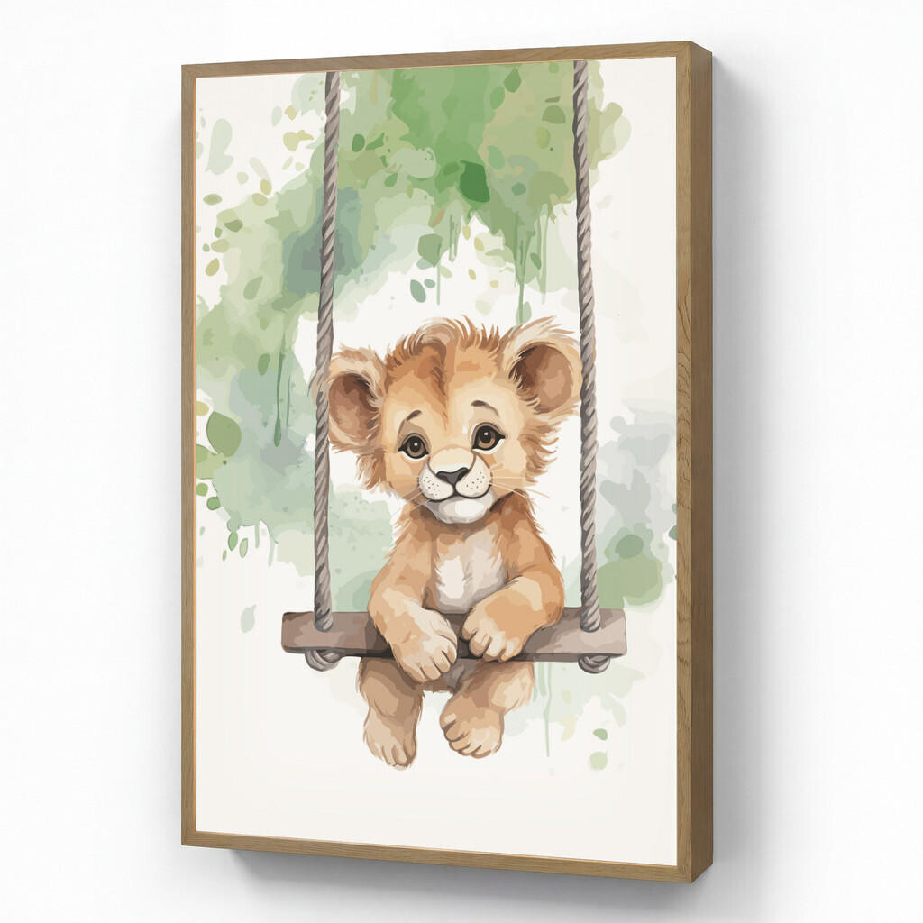 OnlyWow NÁSTĚNNÁ LAMPA S AKUMULÁTOREM Lev - Zvíře - Děti - Džungle 70x100 cm