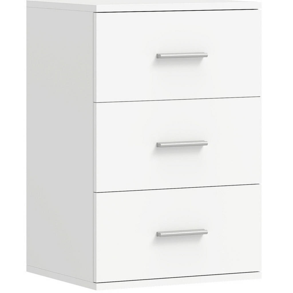 Redom NOČNÍ stolek 40/35/60 cm se 3 zásuvkami, MDF s melaminovým povrchem, Bílá