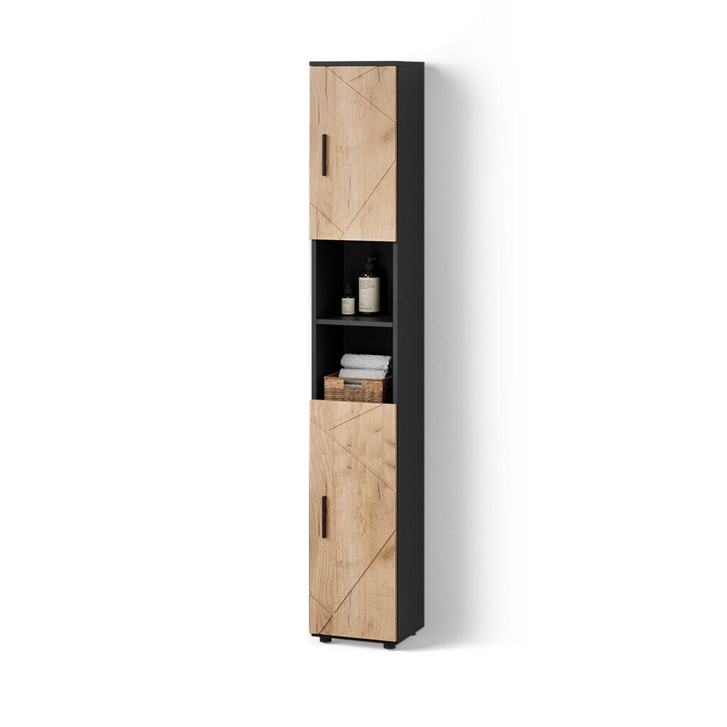 Livinity® KOUPELNOVÁ SKŘÍŇKA Ronco Zlatý dub power/antracit 30 x 192 cm